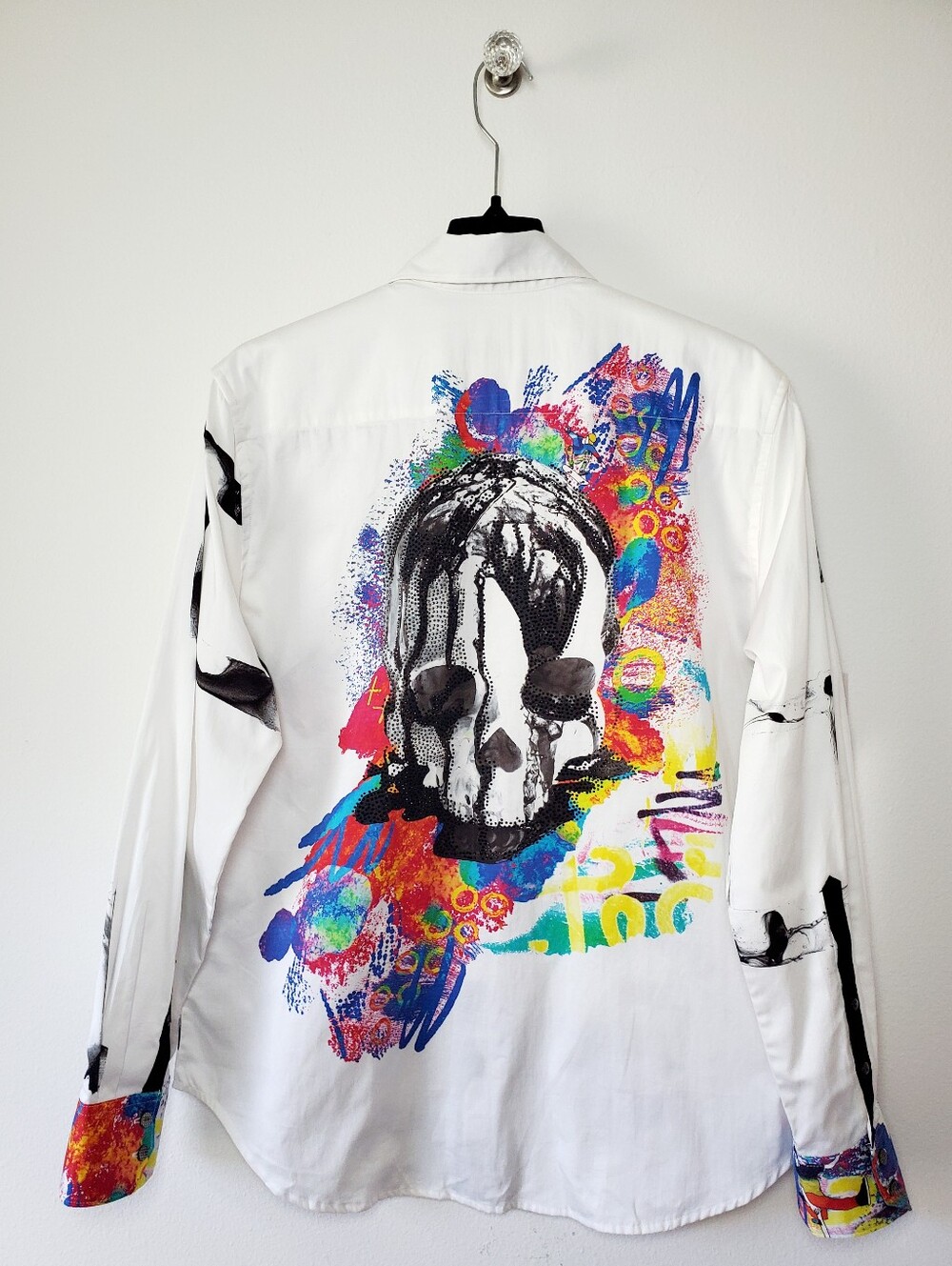 RARE Robert Graham Limited Edition Thriller Skull Men's Long Sleeve Shirt